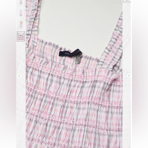 Cottagecore pastel plaid shirred maxi dress - Picture 6 of 12